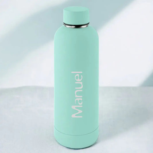 Botella térmica personalizada, 500ml, color verde agua