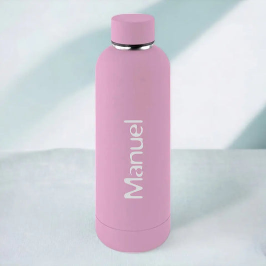 Botella térmica personalizada, 500ml, color rosa