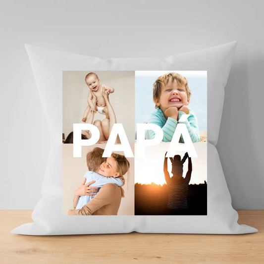 Cojín personalizado 4 fotos, PAPÁ
