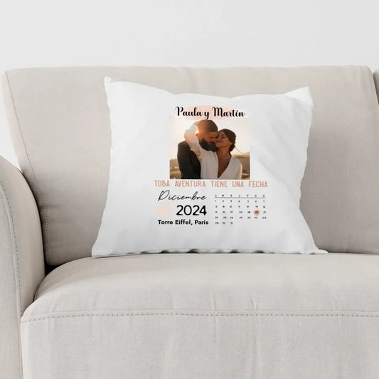 Cojín personalizado fecha y calendario