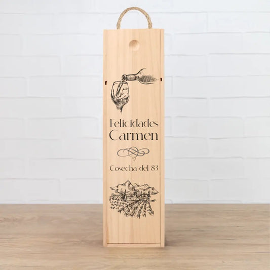 Caja de madera personalizada para cumpleaños, modelo cosecha