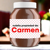 Bote de Nutella personalizada, modelo lunares