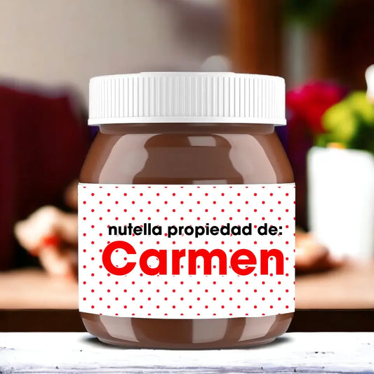 Bote de Nutella personalizada, modelo lunares