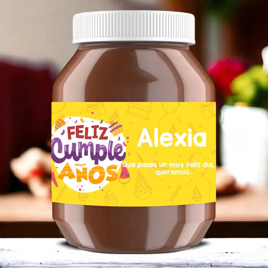 Bote de Nutella personalizado, Feliz cumpleaños