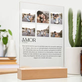 Placa metacrilato personalizada 6 fotos con significado palabra Amor
