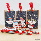 Bolsa kraft navideña con chocolate Kinder. Varios diseños.