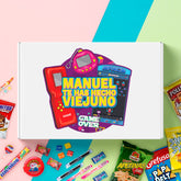 Caja golosinas y snacks vintage, modelo viejuno