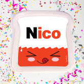 Sandwichera personalizada llena de chocolates, color blanco