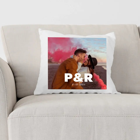 Cojín personalizado foto y fecha