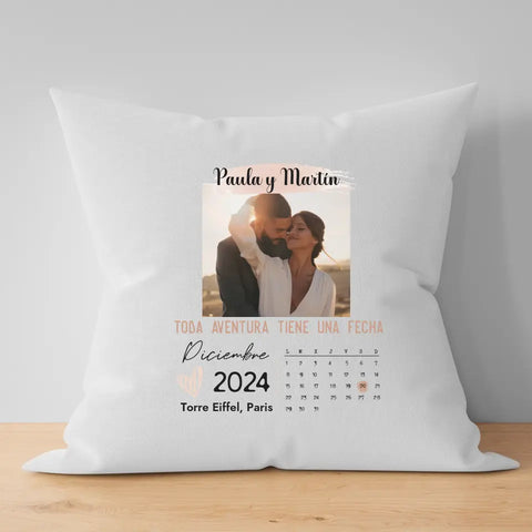 Cojín personalizado fecha y calendario