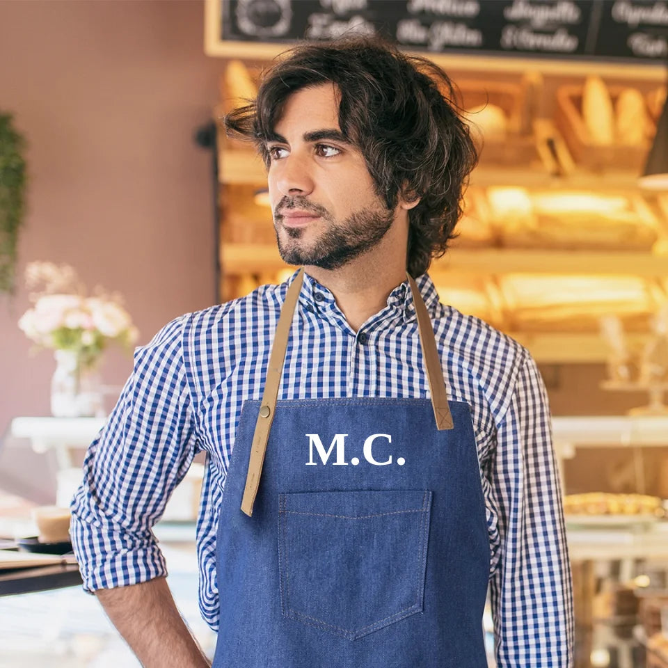 Delantal personalizado estilo denim