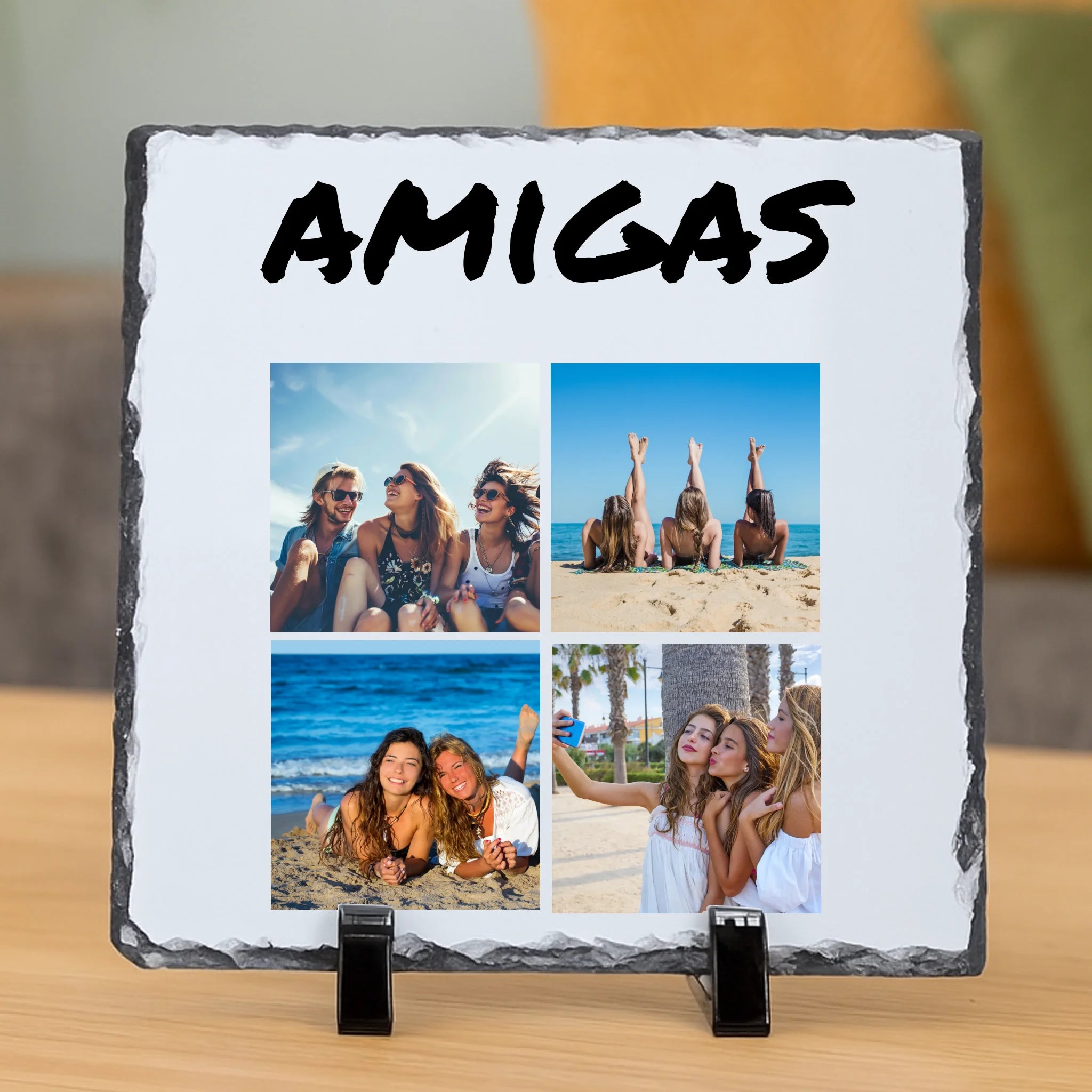 Azulejo blanco en soporte negro