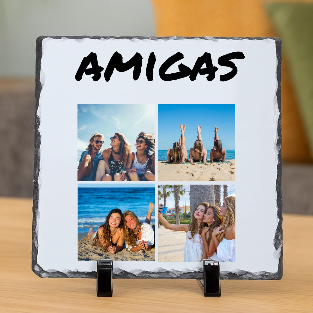 Azulejo blanco en soporte negro