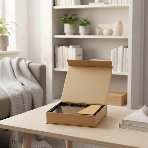 Portafotos de cristal y madera con foto personalizada