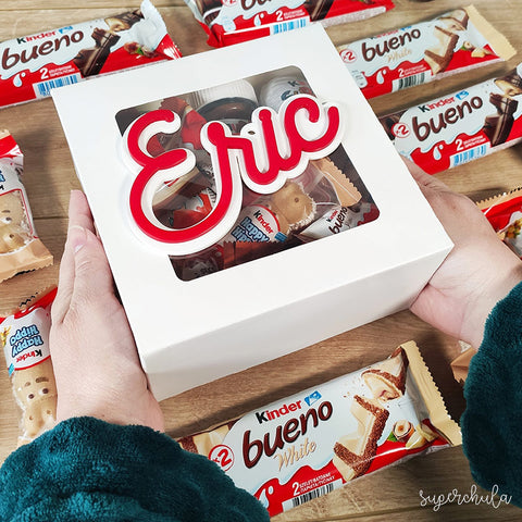 Choco Love S rellena de chocolate Kinder. Con nombre personalizado