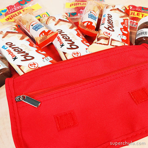 Choco neceser/estuche rojo kinder, personalizado