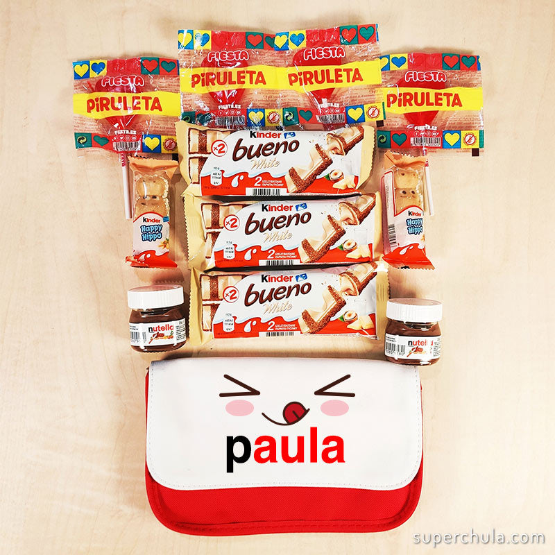 Choco neceser/estuche rojo kinder, personalizado