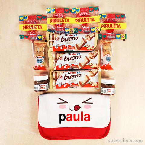 Choco neceser/estuche rojo kinder, personalizado