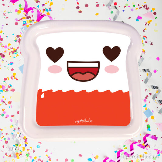 Sandwichera llena de chocolates, color blanco