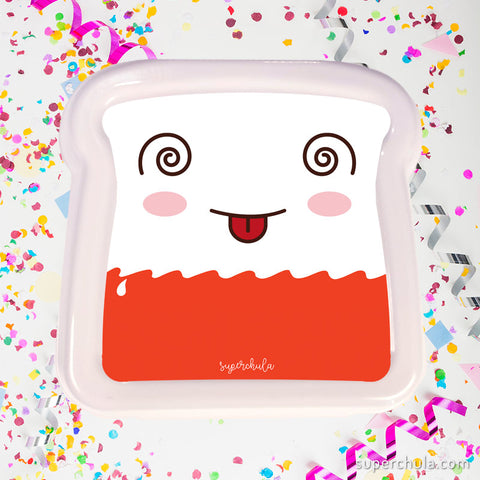 Sandwichera llena de chocolates, color blanco